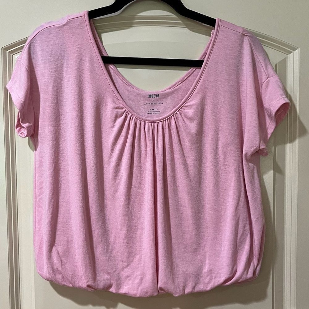 ANTHROPLOGIE MAEVE Short Sleeve Top Pink Women’s Size XS